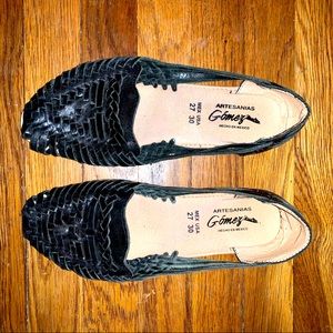 Black Huarache Flats